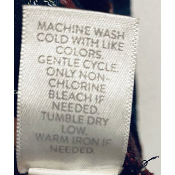 J Jill Top Womens Medium Black Multicolor Plaid Tie Front Button Front Preppy - Picture 9 of 10